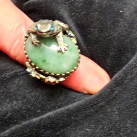 'Sweet Romance USA' .925 Silver Sculpture Frog Ring 💍 Adjustable NEW - Picture 4 of 10